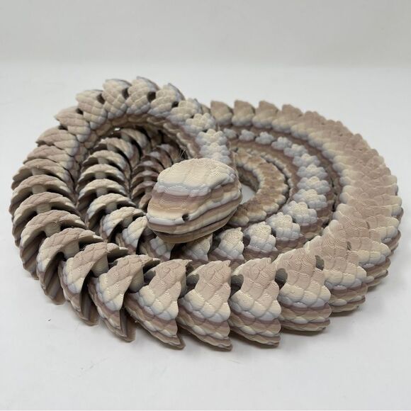 Articulating Snakes 3D Printed 5' Long (60") Rock Color Décor Gift or Education - Picture 1 of 7